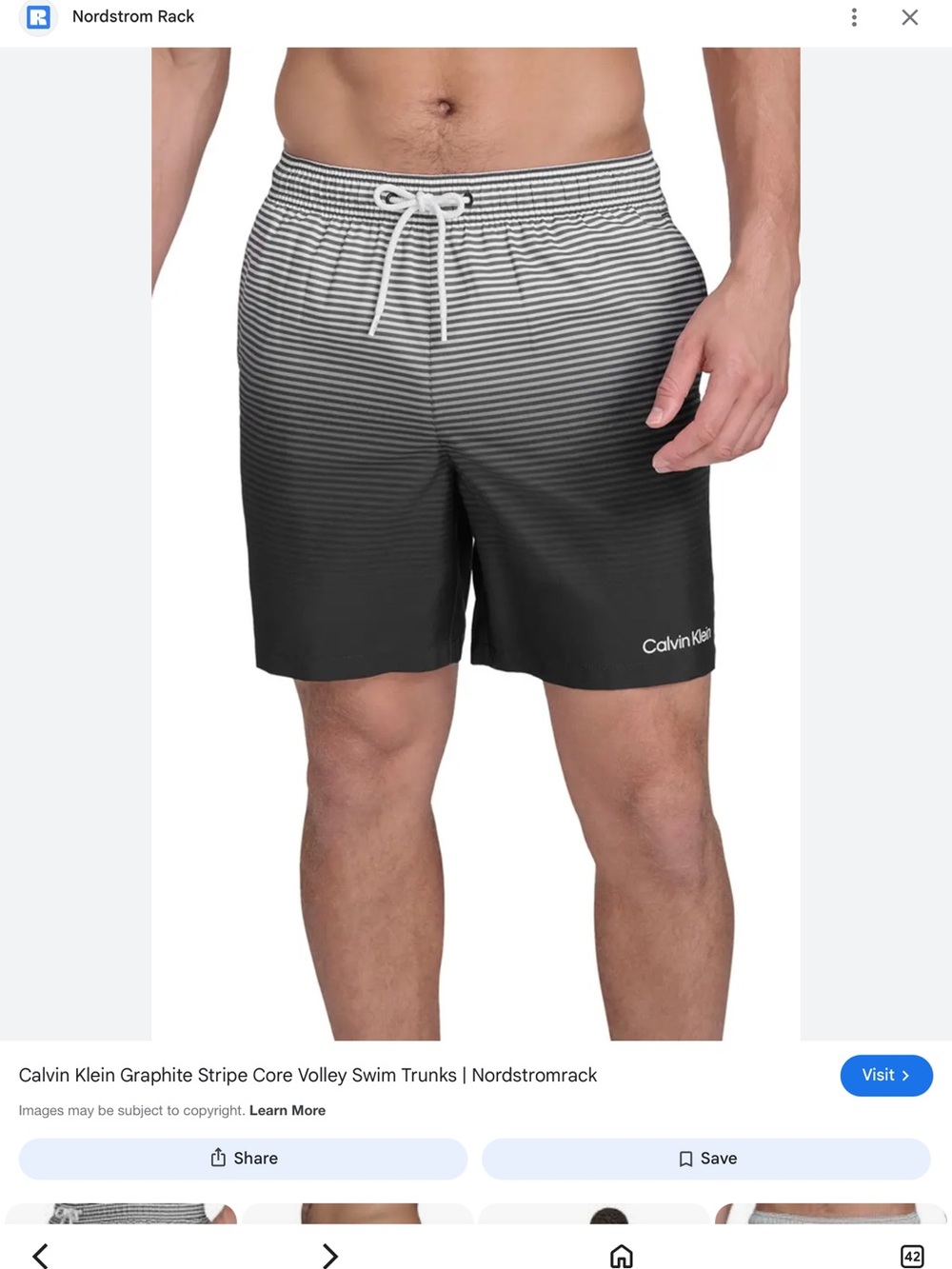 Calvin Klein Core Volley Ombre Graphite Stripe Swim Trunks large beach vacation